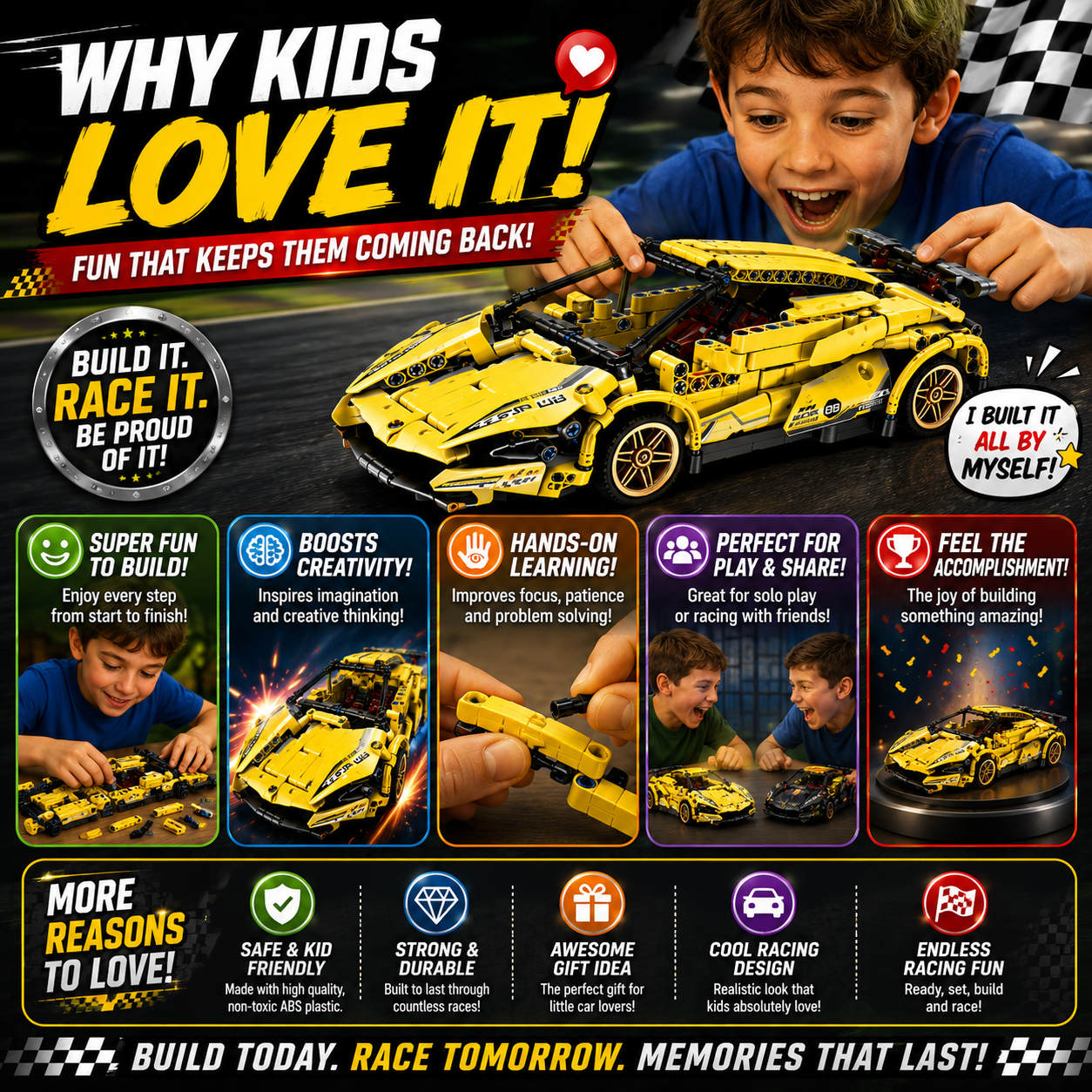 Racing Car Building Block Set