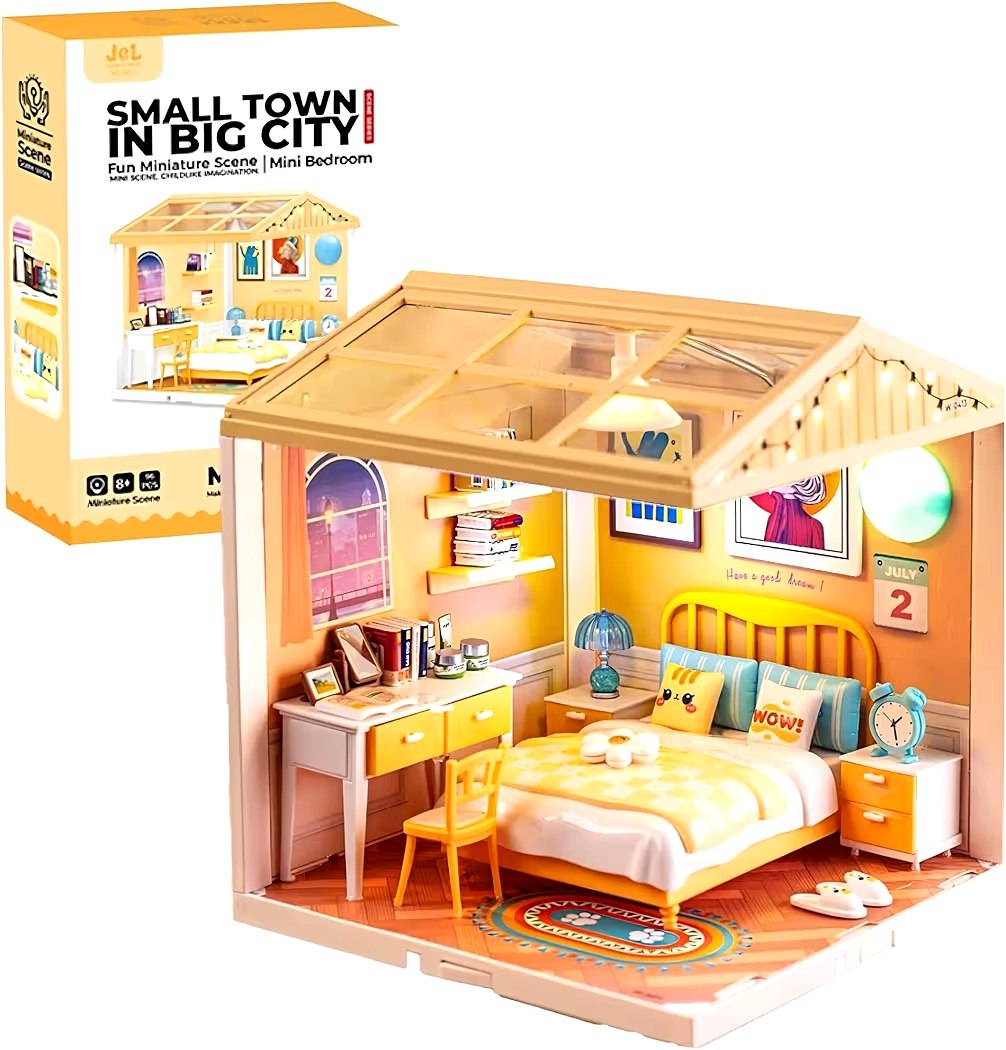 Mini Bedroom DIY Dollhouse Kit