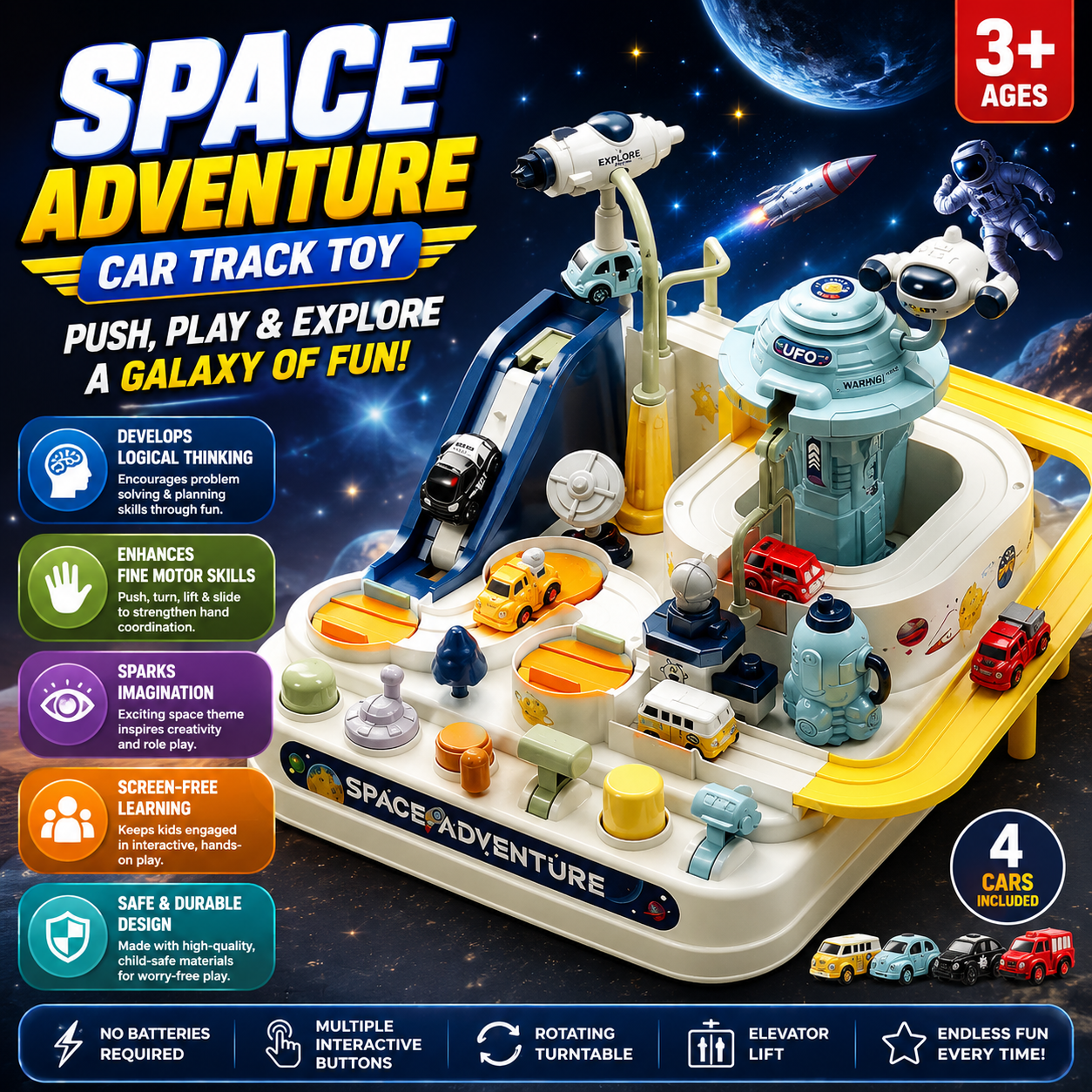 Space Adventure Car Track Toy