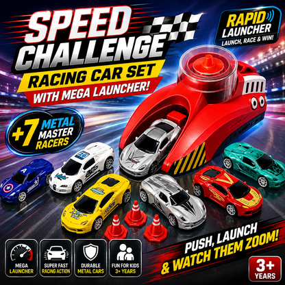 Speed Challenge Racing Car Set with Mega Launcher