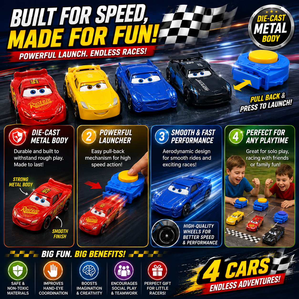 Super Cars Alloy Die-Cast Toy Car Set
