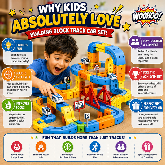Building Block Track Car Set