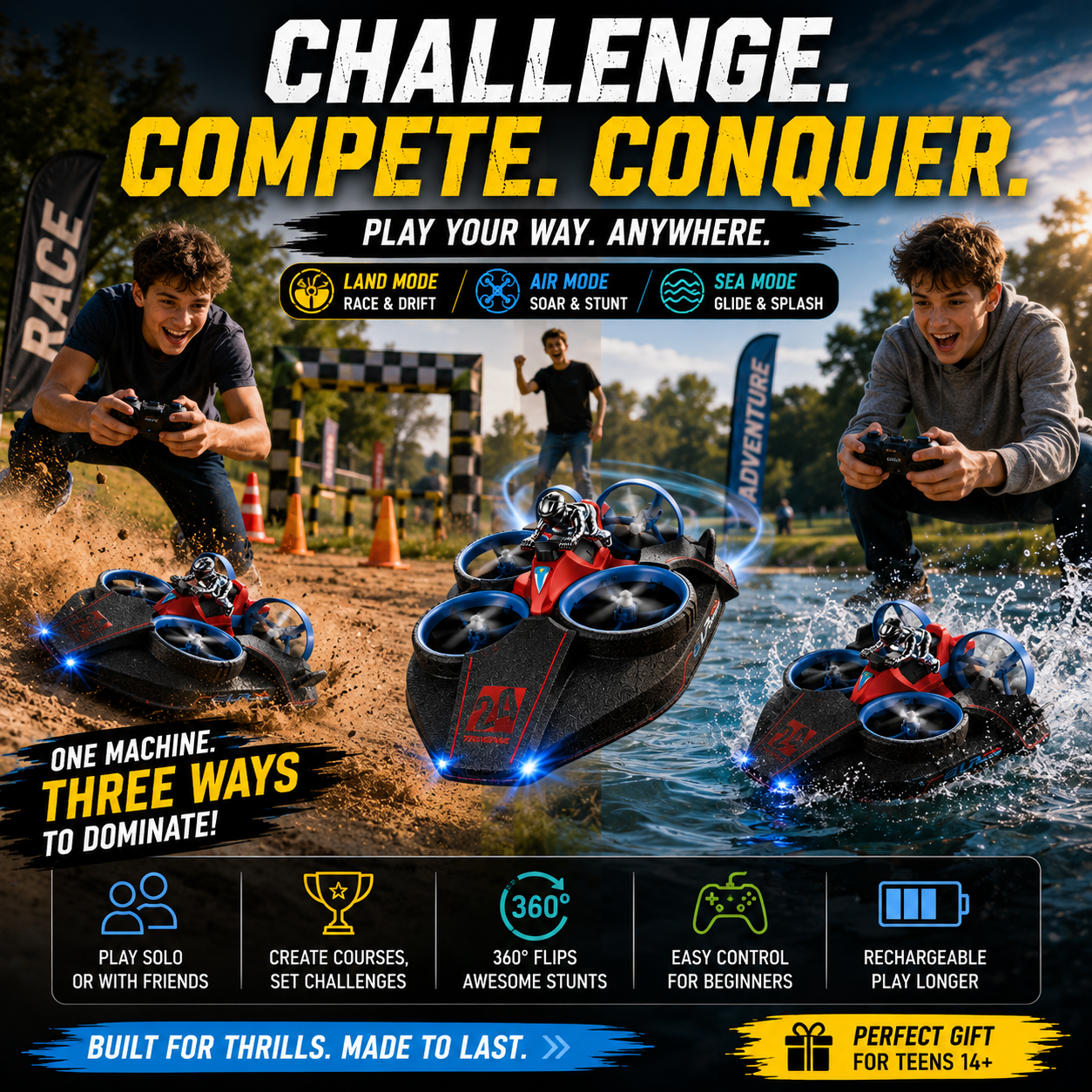 3 in 1 Hovercraft Drone