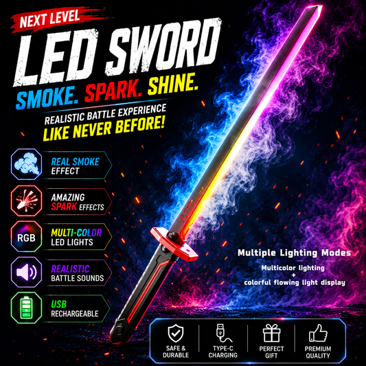 Led Sword With Smoke & Spark Effects